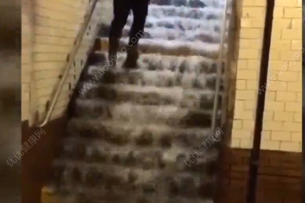 紐約暴雨地鐵被淹！多條路線列車嚴(yán)重晚點(diǎn)！(1)