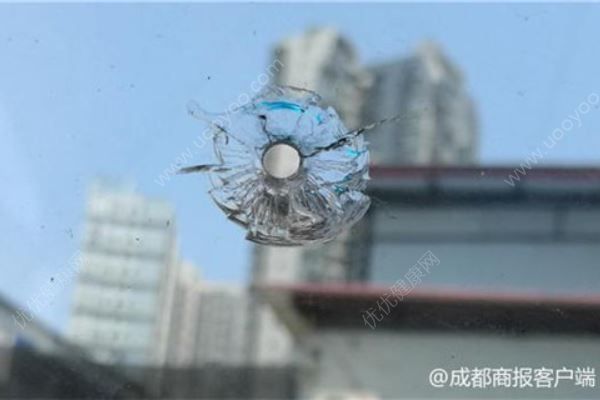 停車(chē)場(chǎng)頻遭鋼珠襲擊10多輛車(chē)遭殃，民警撐傘躲避(2)