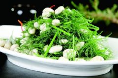 涼拌杏仁茴香苗的做法是怎樣的？涼拌杏仁茴香苗怎么做？[圖]