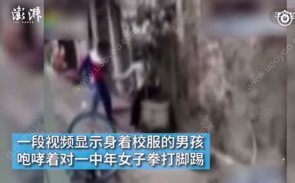 中學(xué)生當(dāng)街打母，因覺(jué)得母親殘障沒(méi)面子(1)